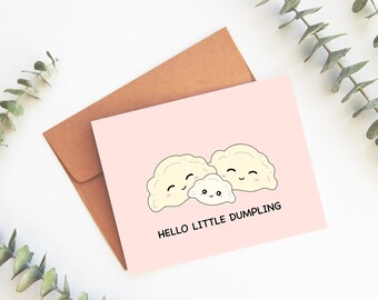 Bonjour petite boulette | Carte de voeux pour bébé, grossesse, bienvenue à la maison, carte de voeux amusante pour bébé, félicitations, futurs parents, carte mignonne