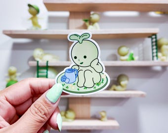 Pegatina de jardinero de Green Guy / Figura de caja ciega impermeable de la serie Sunday, juguete verde coleccionable