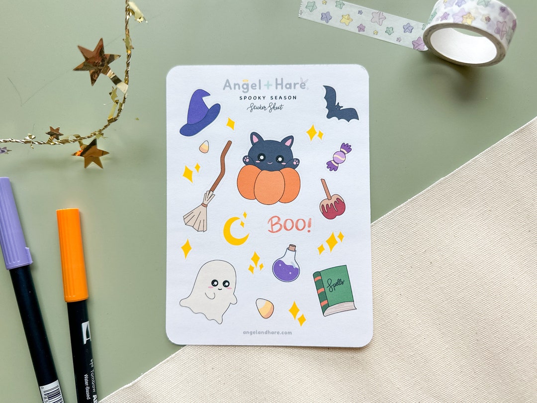 Spooky Season Sticker Sheet | Halloween October Cozy Autumn Vibes Fall ...