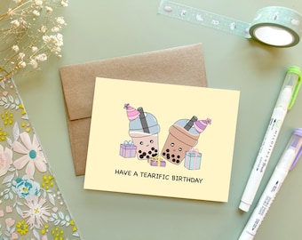 Bubble Tea Birthday Card: Punny Boba Drink Celebration