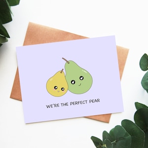 Nous sommes parfaits | Jolie paire de cartes de Saint-Valentin Cadeau d'anniversaire de mariage drôle pour petit ami petite amie partenaire Carte de voeux drôle de fruits