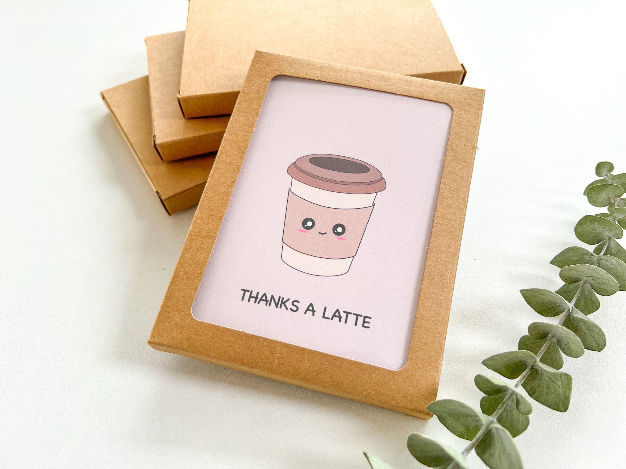 Thanks A Latte | Cute Thank You Card Coffee Cup Thanks A Lot Gratitude ...