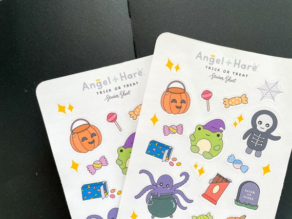 Buy Trick or Treat Sticker Sheet Halloween October Spooky Season Fall  Pretty Journal Cute Stickers Witchy Frog Pumpkin Candy Octopus Skeleton  Online in India 