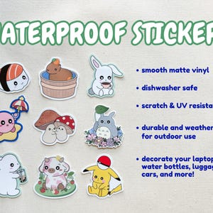 Umbrella Kirby Waterproof Sticker | Flying Star Japanese Anime Video Game Forgotten Land Stickers Poyo Copy Abilities Vinyl Laptop Sticker