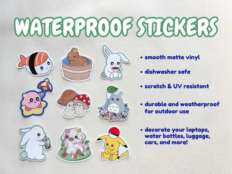 Umbrella Kirby Waterproof Sticker | Flying Star Japanese Anime Video Game Forgotten Land Stickers Poyo Copy Abilities Vinyl Laptop Sticker