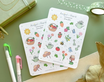 Foglio di adesivi per giardinaggio / Adesivi per planner Cottagecore, carta, scrapbooking, cancelleria