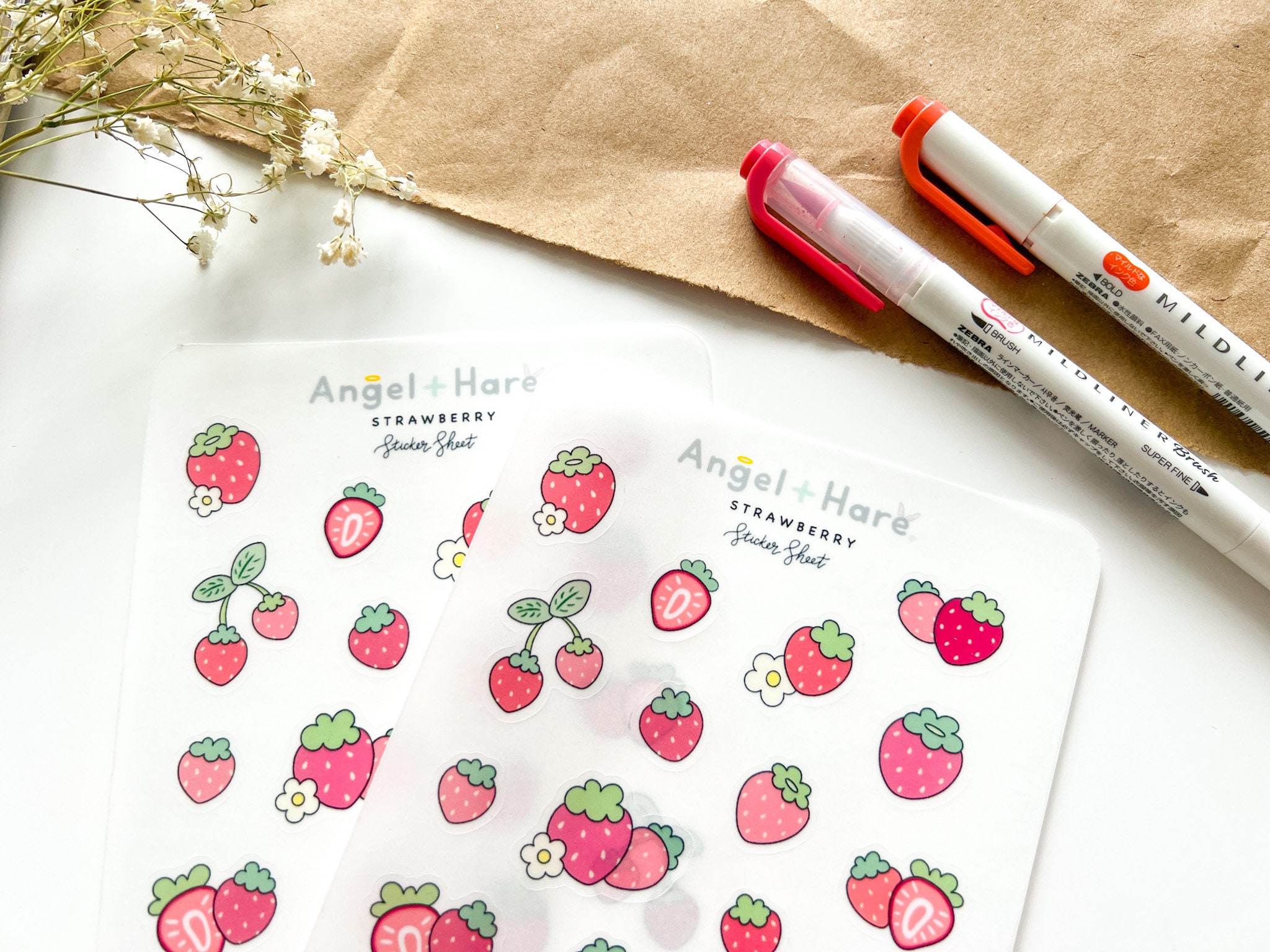 Strawberry sticker sheet — Trinhtoro