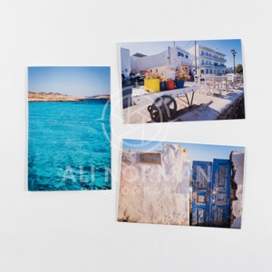 Grèce - Jeu de 9 cartes vierges avec enveloppes brunes | Ensemble de 3 images de voyage | Cartes vierges | Papeterie photo | Papeterie pour notes