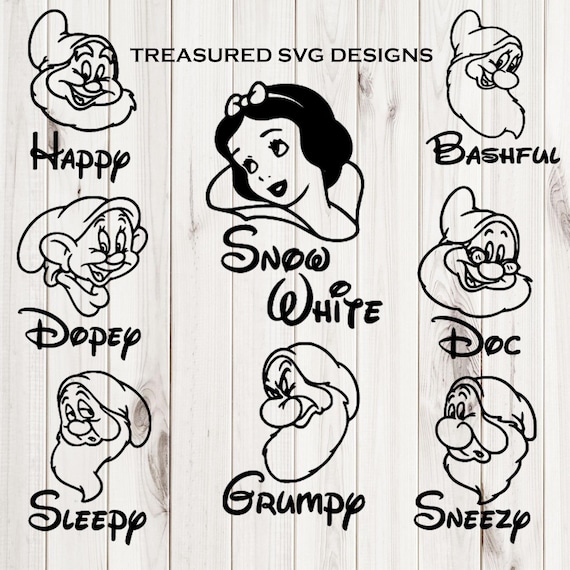 Snow white and the seven dwarfs SVG cut file bundle Disney | Etsy
