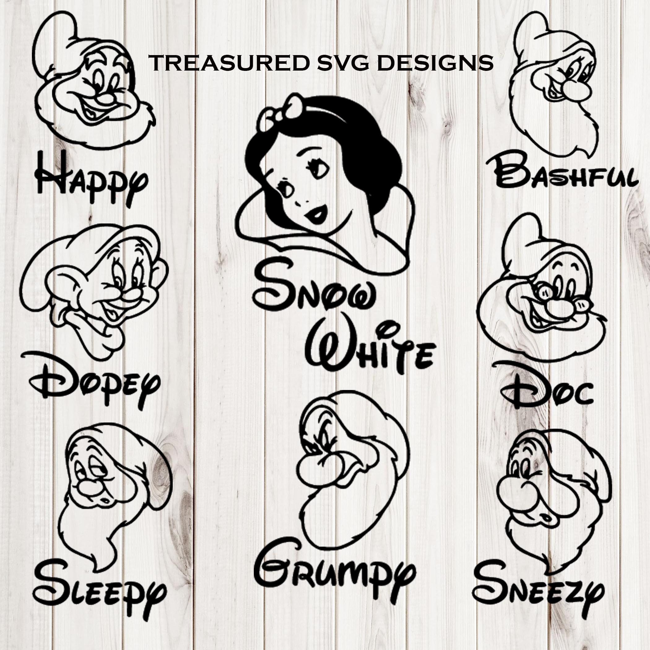 Snow white and the seven dwarfs SVG cut file bundle Disney ...