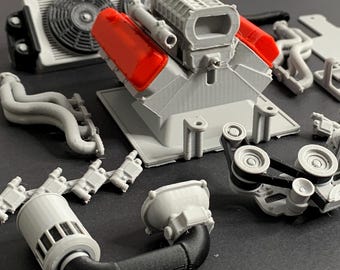 Engine for Vanquish H10 Optic, 3D Printed, PETG, Scale Crawler Part Knight Customs Design Radio Control Engine Model Truck 1:10 Scale RC