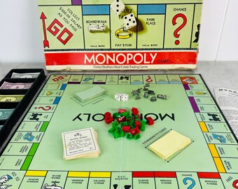 1961年製ヴィンテージモノポリーボードゲーム、パーカーブラザーズ