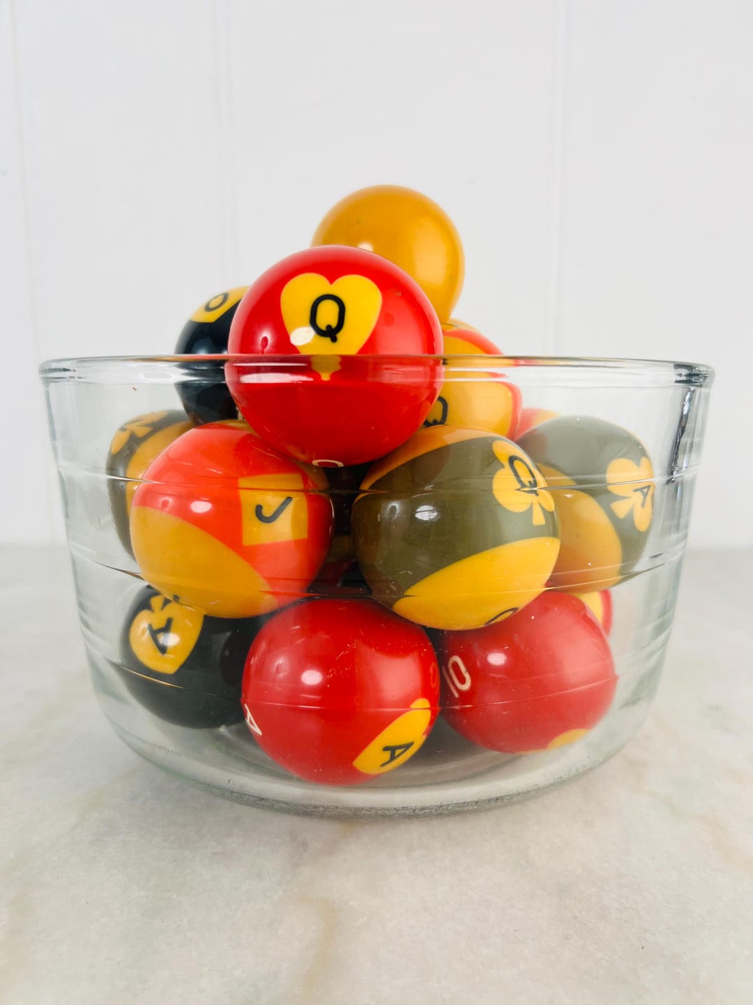 Pocker Pool Vintage Aramith Poker Pool Balls, Phenolic Resin, 2 1/4