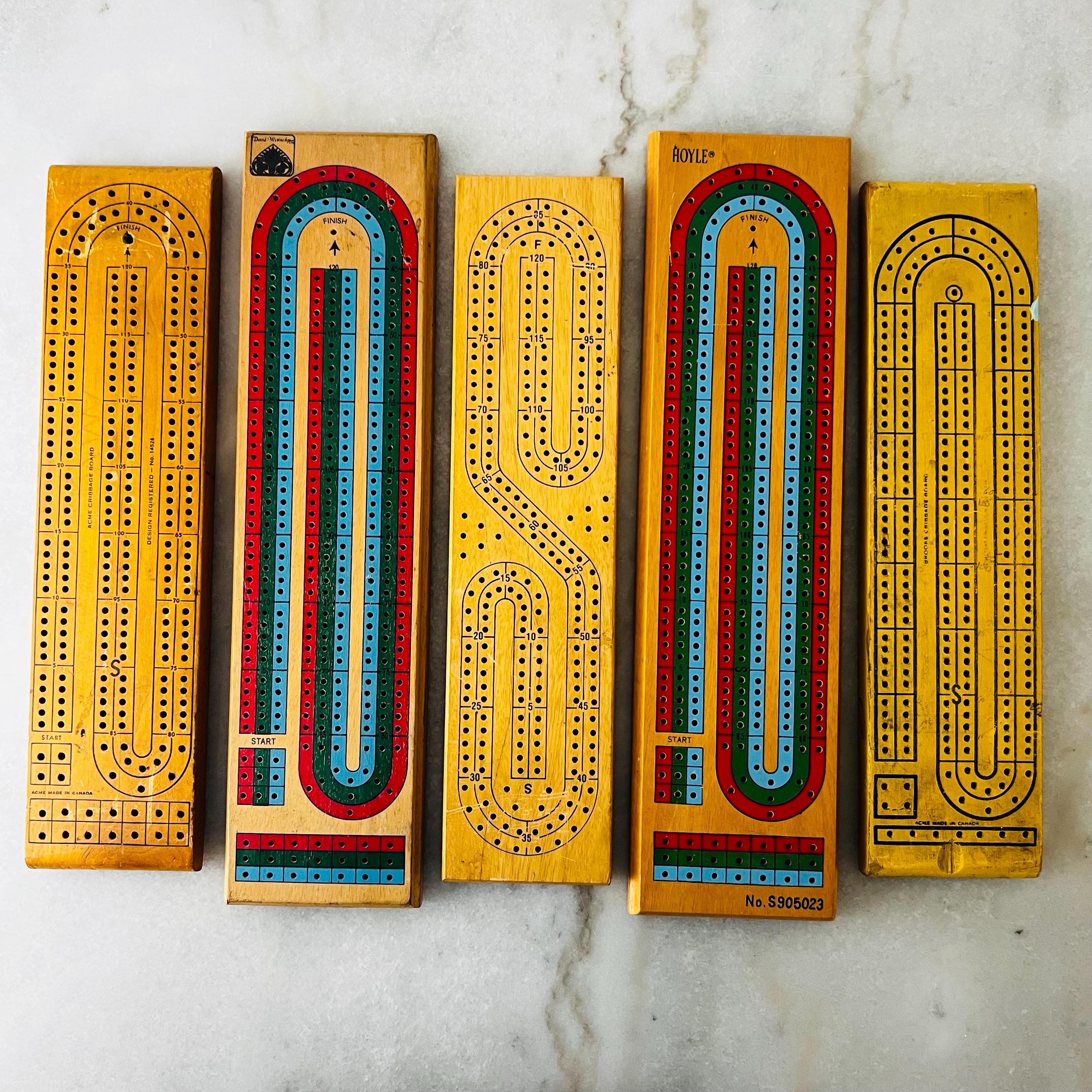 Vintage Wooden Cribbage Boards, Acme Hoyle Westnedge, 2 or 3 Track (1940s-1950s)