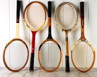 Vintage Wood Tennis Racket, 1960s - '70s, sporting equipment sports decor collectible gift, your choice