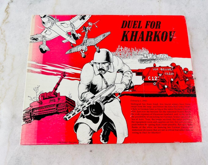 Featured listing image: Vintage Duel for Kharkov Board Game, WWII Strategy Simulation