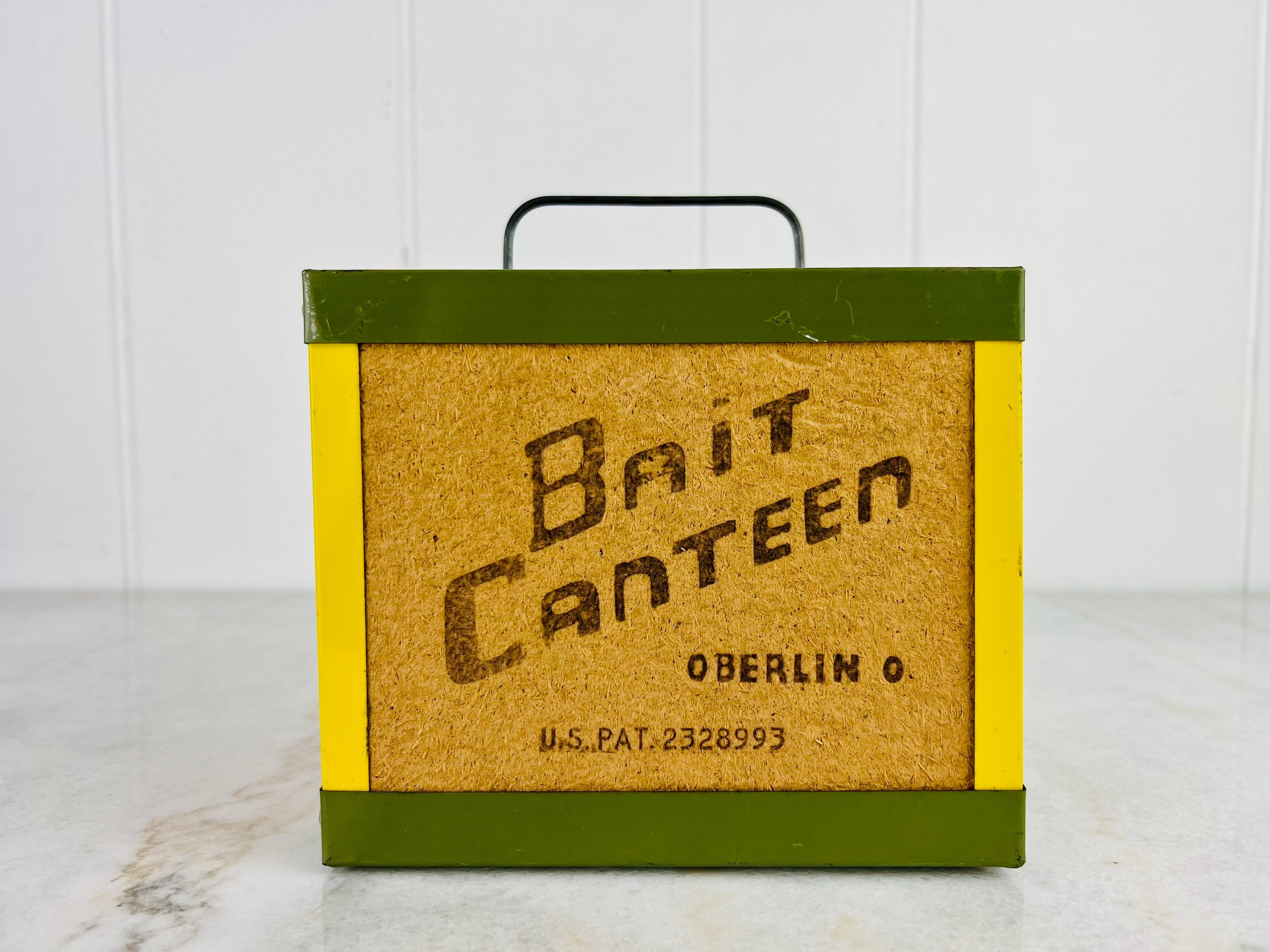 Vintage Oberlin Bait Canteen Box with Lid, Retro Fishing Gear, Retro cabin  or cottage decor, Father's Day Gift, Best Man gift