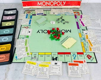 希少　モノポリー　米国版　ボードゲーム　木箱入り　パーカーブラザーズ 1961年製ヴィンテージモノポリーボードゲーム、パーカーブラザーズ