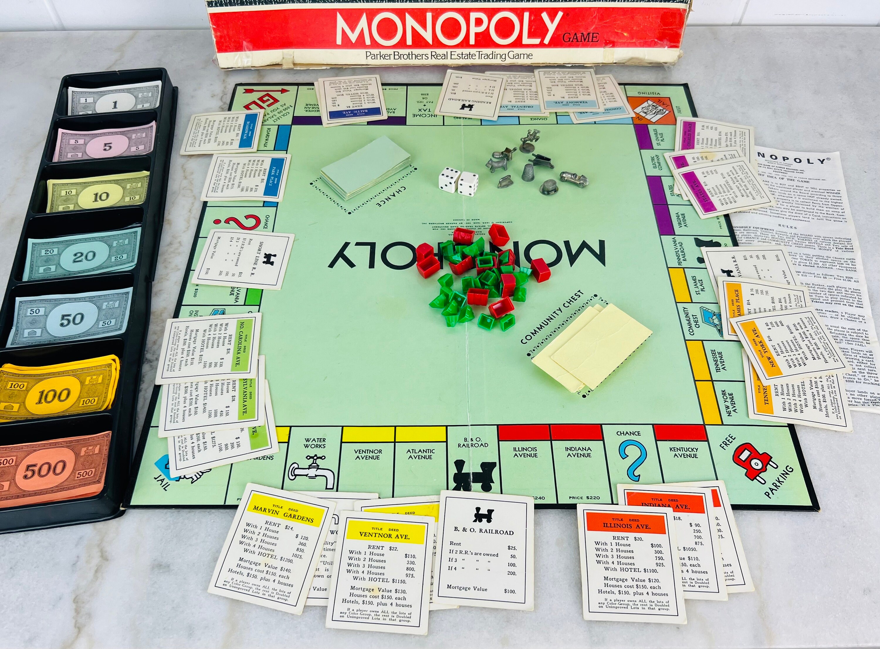 1961年製ヴィンテージモノポリーボードゲーム、パーカーブラザーズ