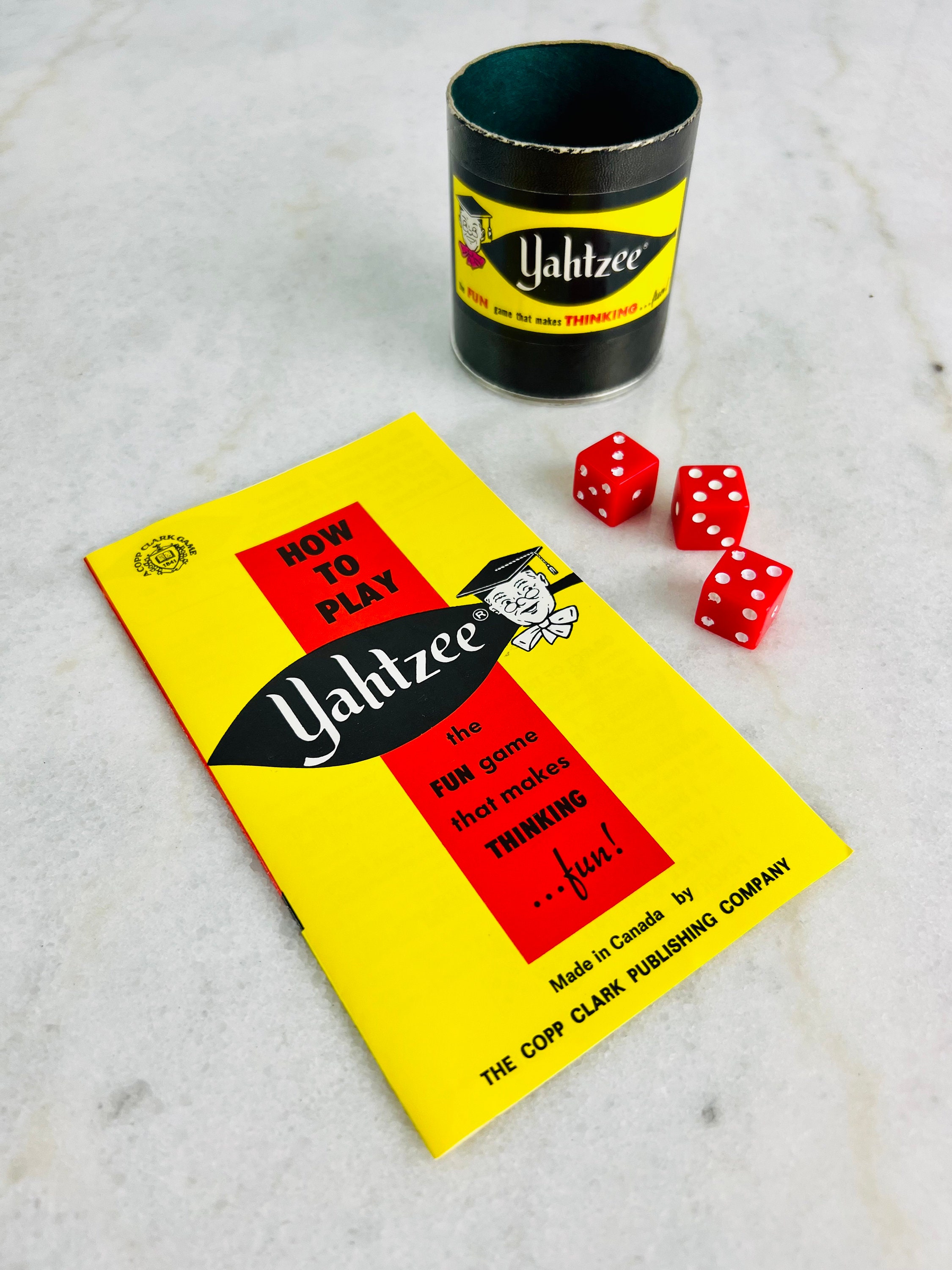Vintage 1956 Yahtzee Board Game, First Edition, E.S. Lowe Company