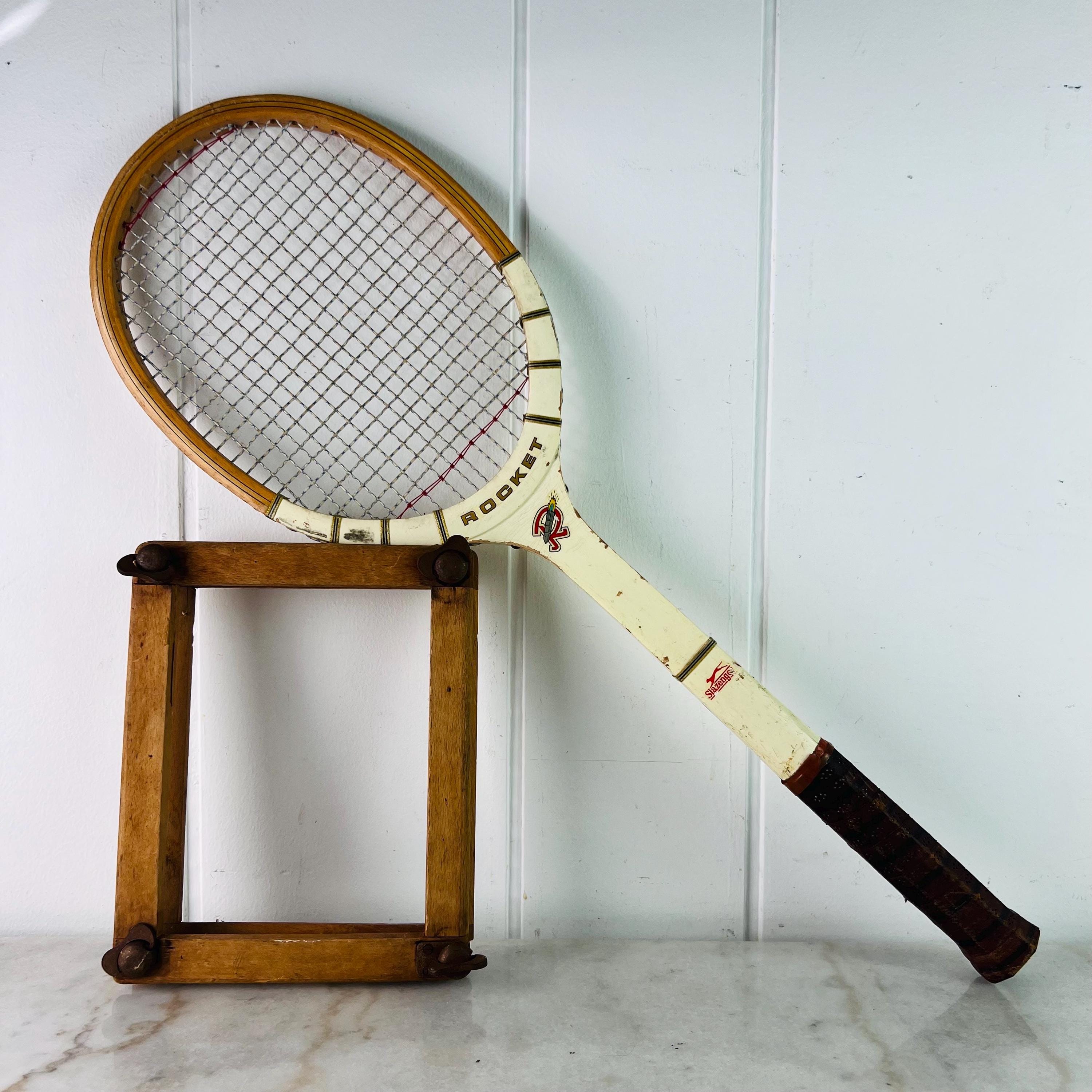 Raquette De Tennis Vintage Slazenger Cross En Bois - Taille Medium 4, Avec Housse