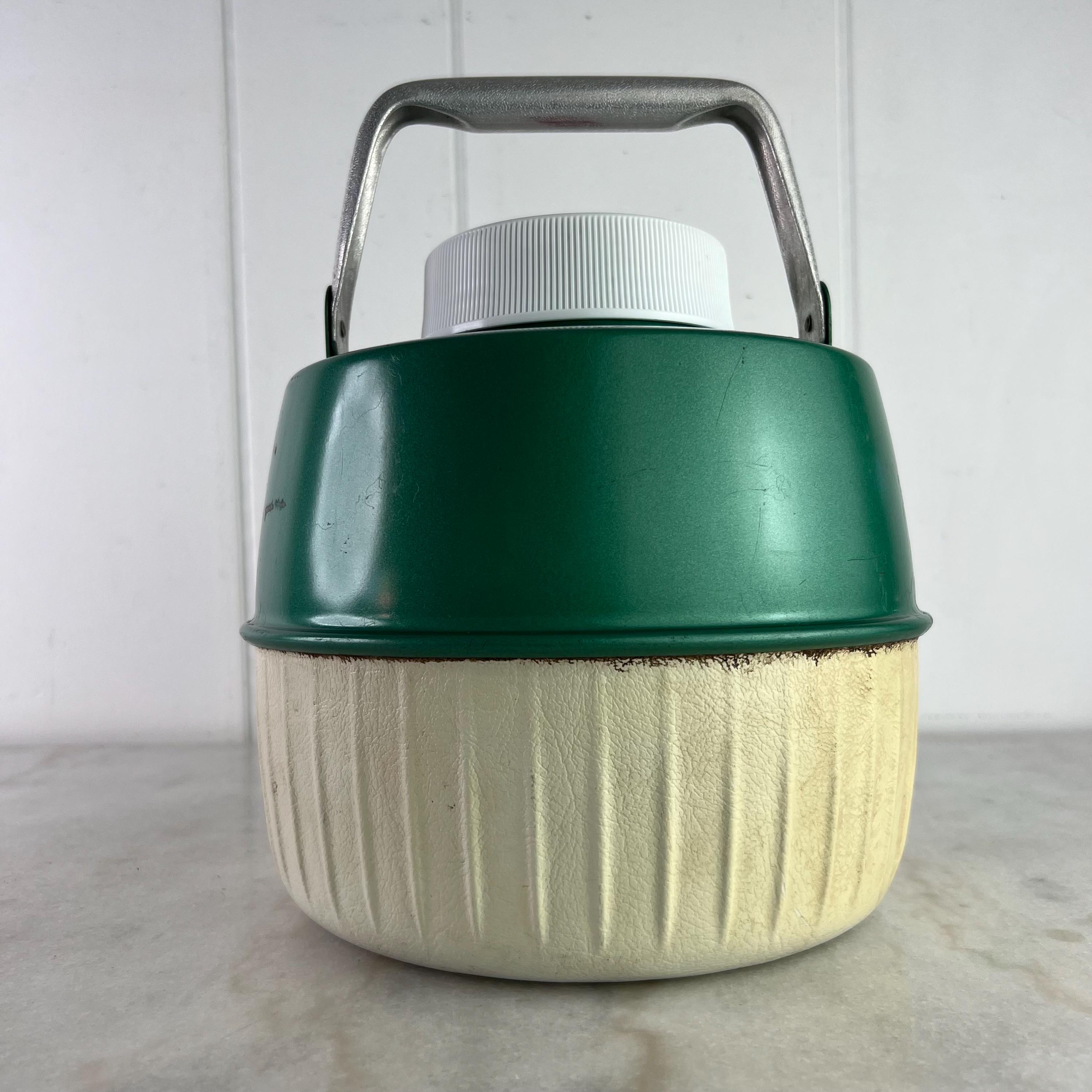 Vintage Coleman Camping Cooler, Enamel Green Drink Dispenser, 1