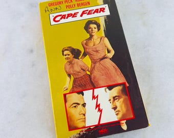 Vintage 1987 VHS Video Cape Fear, 1962 edition, Promotional Copy, by MCA Home Video Collectible film pop culture movie vintage gift