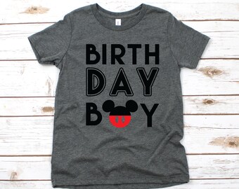 Camiseta personalizada de Mickey Birthday Boy - Camiseta personalizada de Disney Mickey Birthday - Nombre Monogram Mickey Birthday Shirt