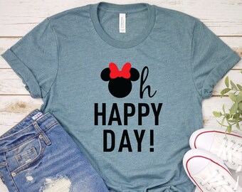 Oh Happy Day Minnie T Shirt - Disney Geburtstag Trip Shirt - Minnie Mouse T Shirt - Süßes Minnie Shirt