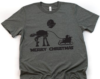 Koszulka świąteczna „Merry Christmas T Shirt” – Koszulka świąteczna „Darth Vader” – Koszulka świąteczna „Disney Star Wars” – Prezent dla fana „Gwiezdnych wojen” – Koszulka świąteczna „Gwiezdne wojny”