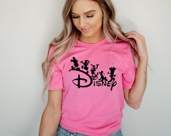 Disney Characters Adult Unisex T Shirt- Squad Goals Disney Shirt - Mickey Minnie Goofy Donald Pluto