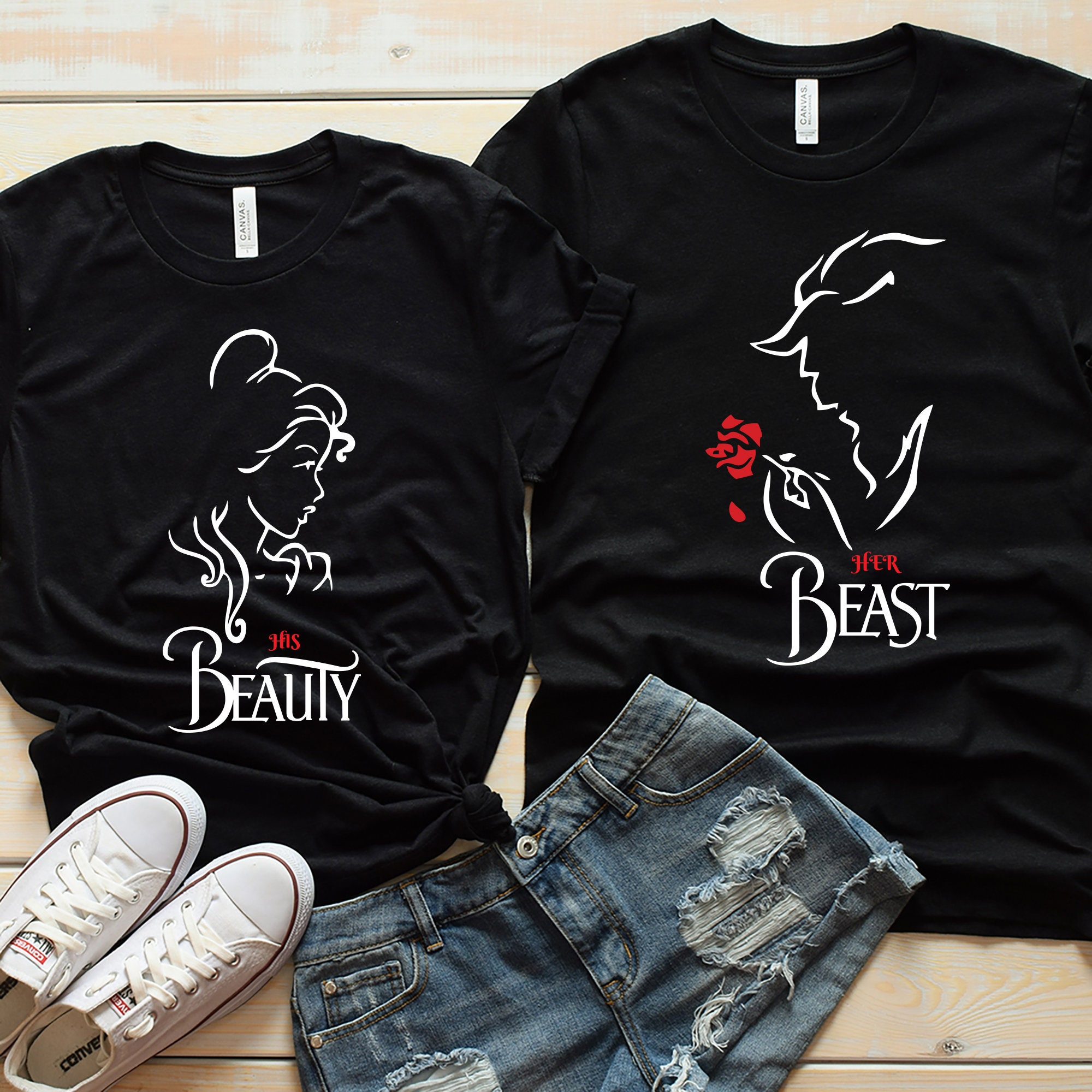 Discover Her Beast - His Beauty Disney Couple Shirt - Matching Disney Shirts - Beauty and the Beast Couple Shirt