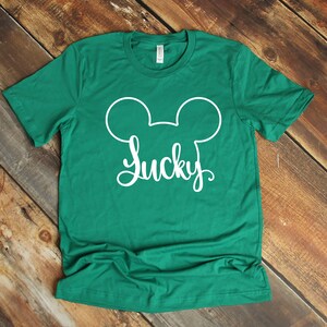 St. Patrick&#39;s Day Mickey Mouse T Shirt- Disney - Lucky Mickey Mouse Shirt- Mickey Ears Silhouette