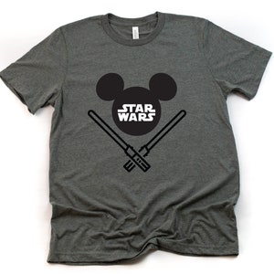 Star Wars Mickey Head Adult T Shirt - Star Wars Fan T-shirt - Star Wars Lover Gift -Light Saber