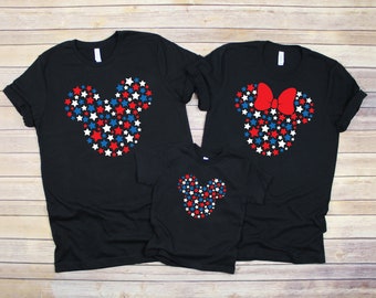 Disney Fourth of July - Mickey Mouse - Minnie Mouse - Red White and Blue Stars - Family Matching