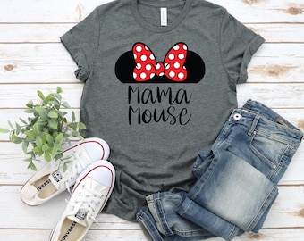 Mama Minnie Mouse t shirt Disney Trip Matching Shirts Cute Minnie Shirt  -Family Matching Disney Shirts Custom Name