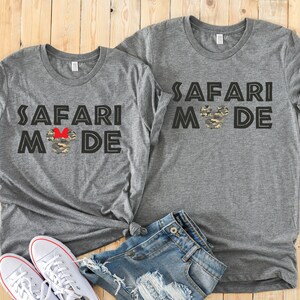 Safari Mode Animal Kingdom Minnie and Mickey Shirts - Disney Couples - Matching Shirts - Camouflaged Mickey