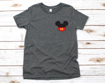 Custom Mickey Mouse Shirt - Infant Toddler Youth Mickey Shirt - Disney Kids Shirts - Pocket Size Logo