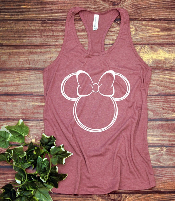 Scribble Minnie Mouse Adult Racer Back Tank Top Drinks Sketch Hand