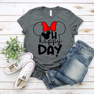 Oh Happy Day ミニー T シャツ - ディズニー バースデー トリップ シャツ - ミニー マウス T シャツ - かわいいミニー シャツ