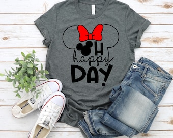 Oh Happy Day Minnie T Shirt - Disney Geburtstag Trip Shirt - Minnie Mouse T Shirt - Süßes Minnie Shirt