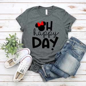 Oh Happy Day Minnie T Shirt- Disney Birthday Trip Shirt - Minnie Mouse T Shirt - Cute Minnie Shirt