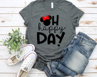 Oh glücklicher Tag Minnie T Shirt - Disney Geburtstagsreise Shirt - Minnie Maus T Shirt - Süßes Minnie Shirt