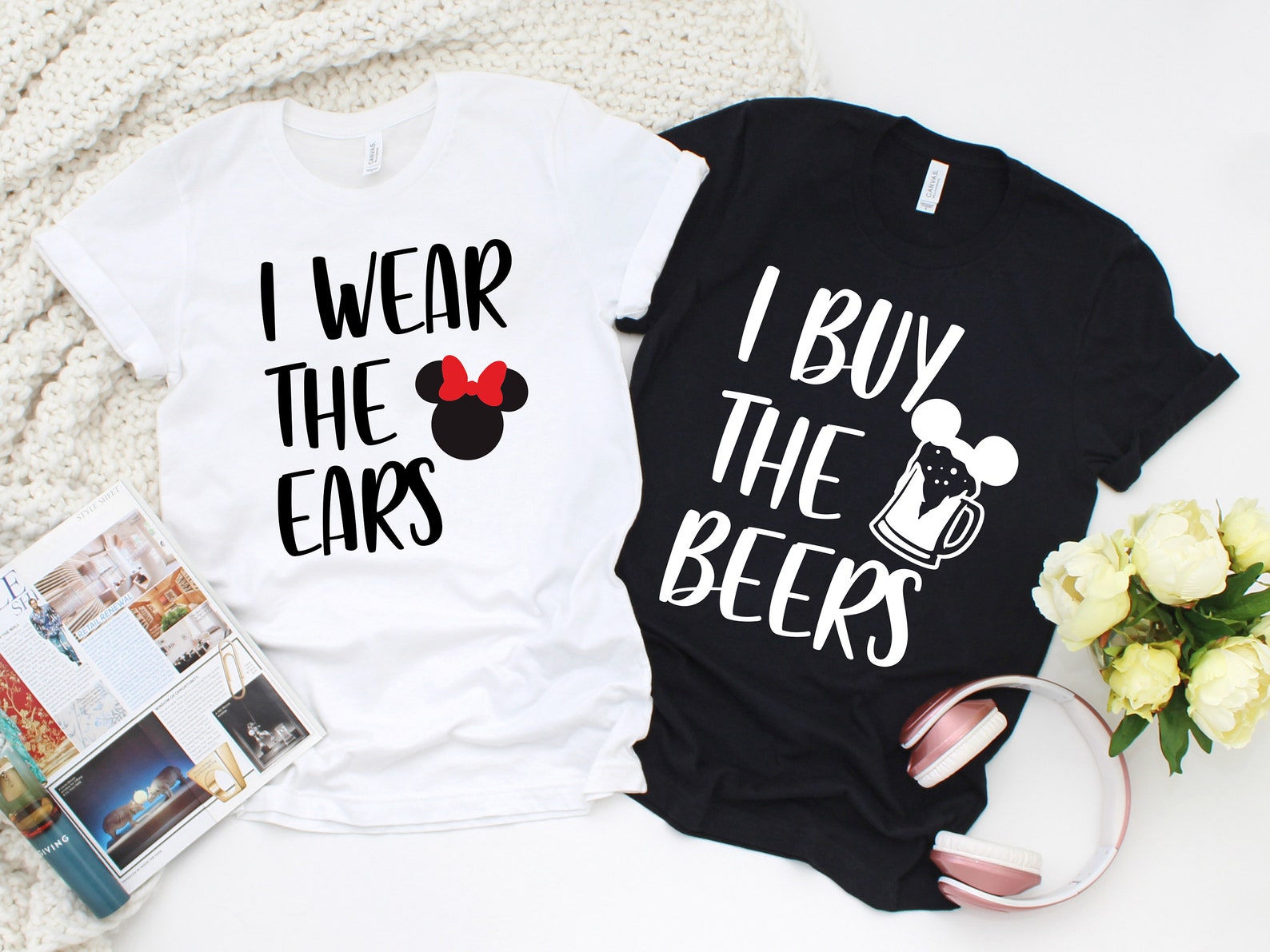 I Wear the Ears I Buy the Beers Matching Disney Shirts Disney Couples