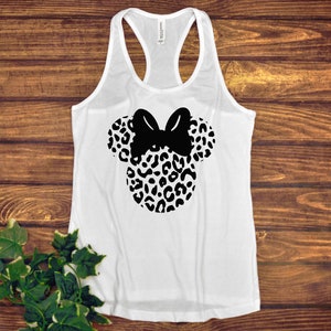 Cheetah Minnie Mouse Adult Racer back Tank Top- Drinks - Animal Print - Animal Kingdom Safari