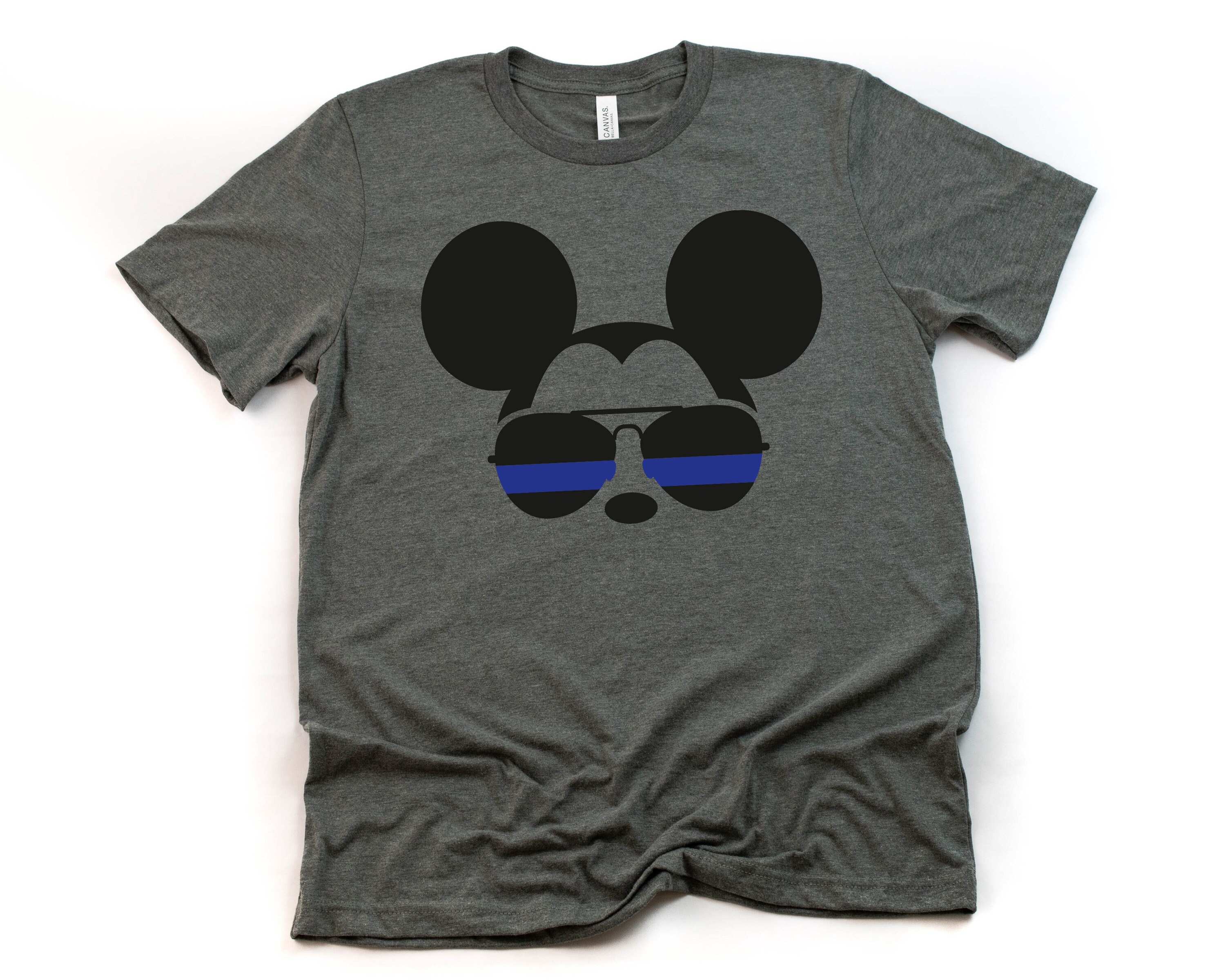 Mickey Mouse Police Blue Line T Shirt 