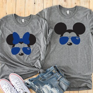 Minnie i Mickey Autism Puzzle Sunglasses T Shirts - Disney Autism Couple Shirt - Dopasowane koszulki Disney - Spektrum świadomości Disney