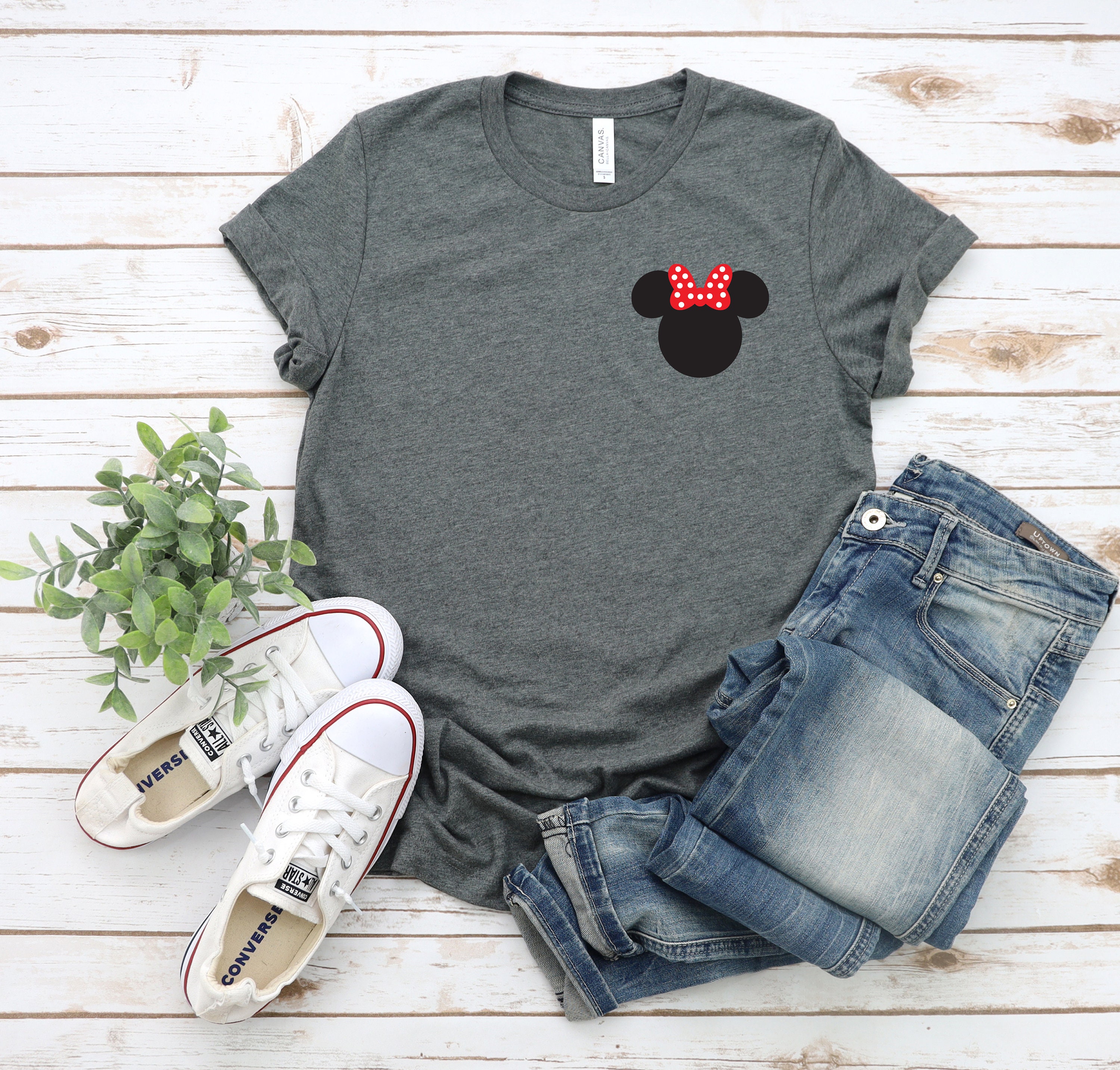 Disney Minnie Mouse T-Shirt für Damen - Oberteil Frauen Shirt