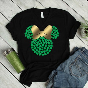 St. Patrick's Day Minnie Mouse T Shirt- Disney Shamrock Clover Shirt- Lucky Minnie Shirt- Disney Lucky Shirt