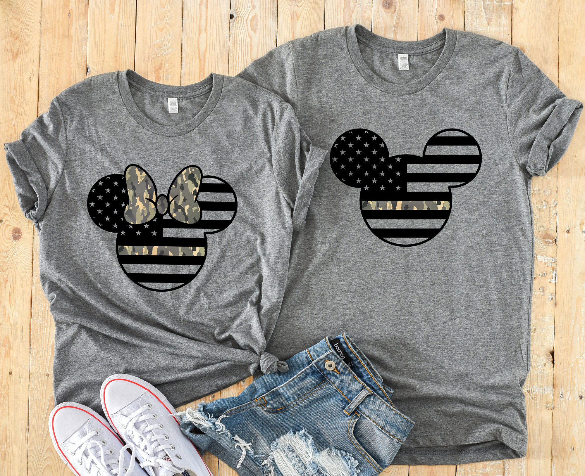 Minnie and Mickey Army Camouflaged 